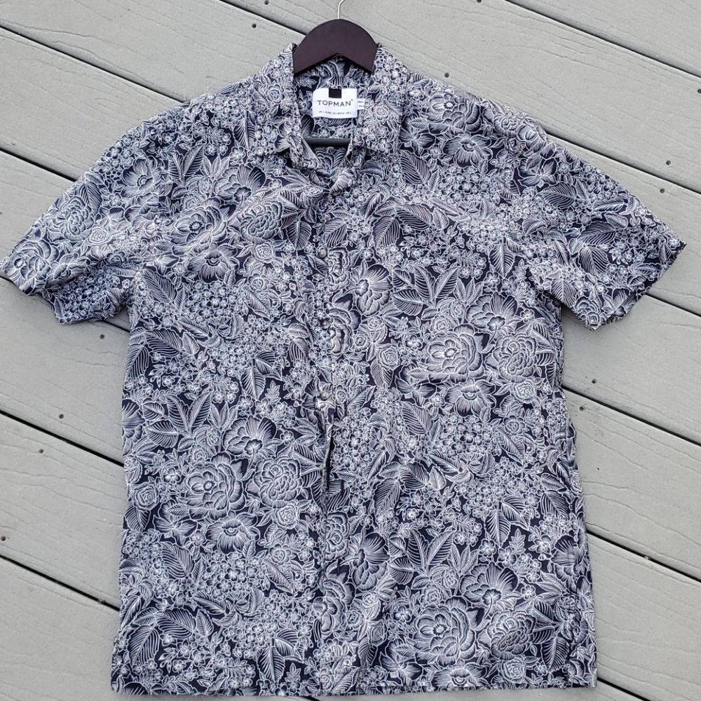Topman Floral Pattern Button Up